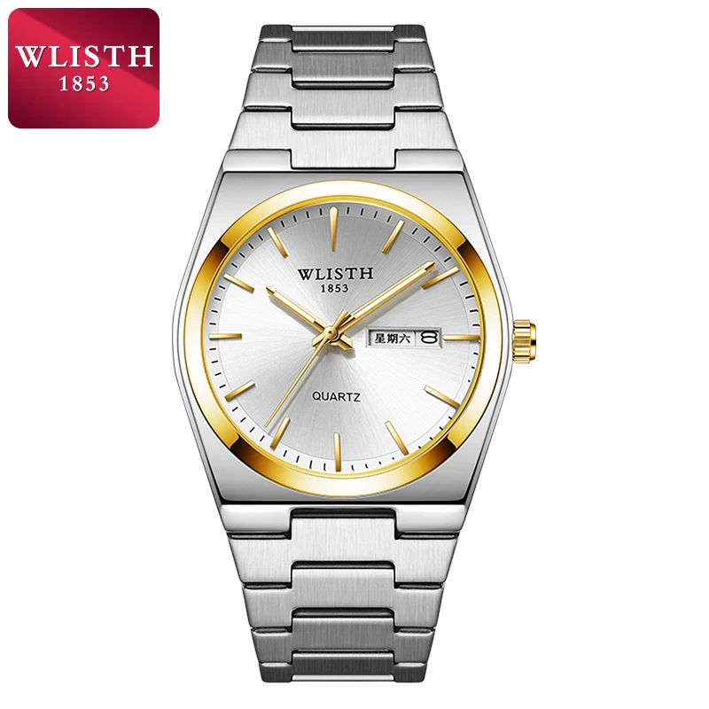 Quartz Wrist Watch With Date And Stainless Steel Strap