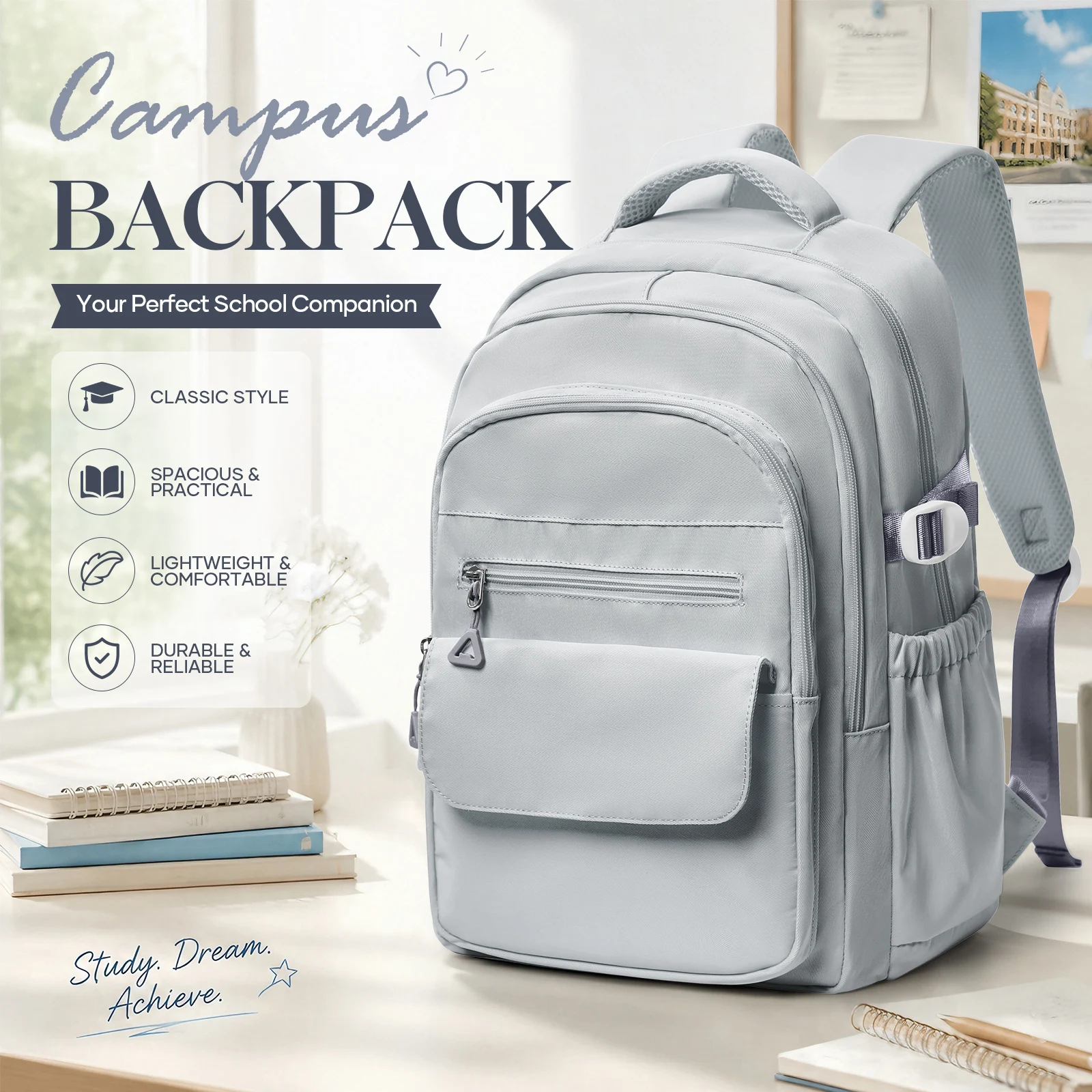 Polyester School Backpack Cute Style