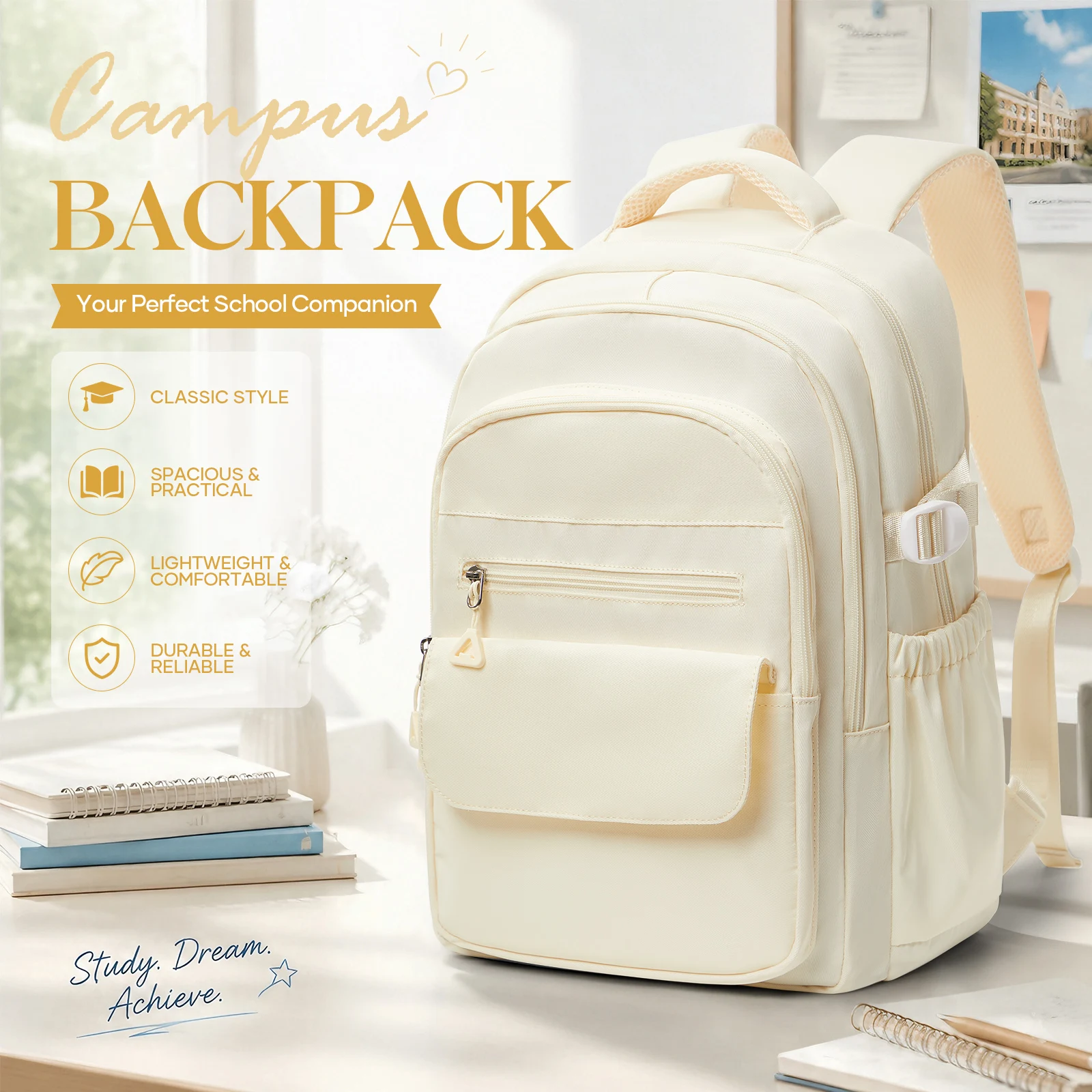 Polyester School Backpack Cute Style