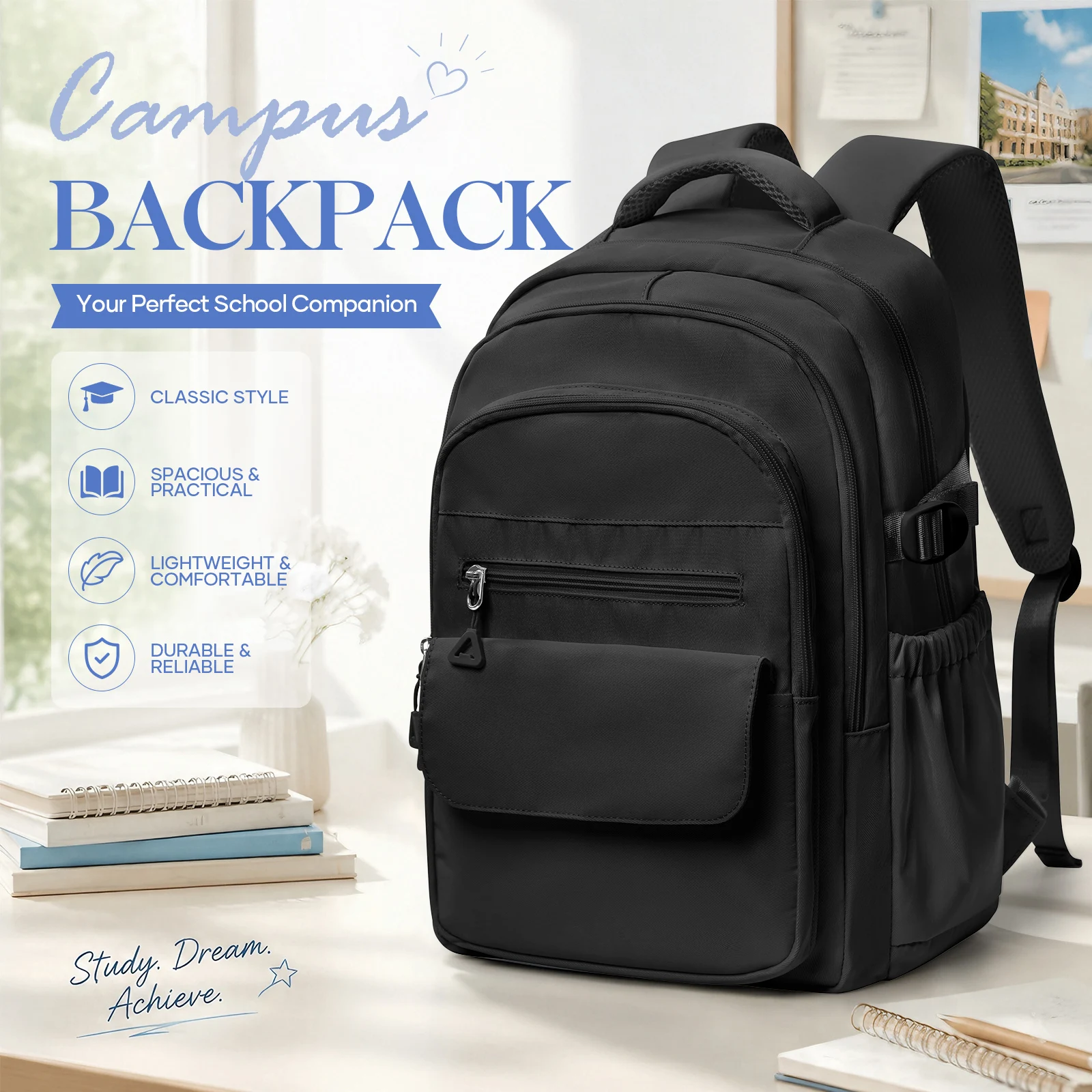 Polyester School Backpack Cute Style