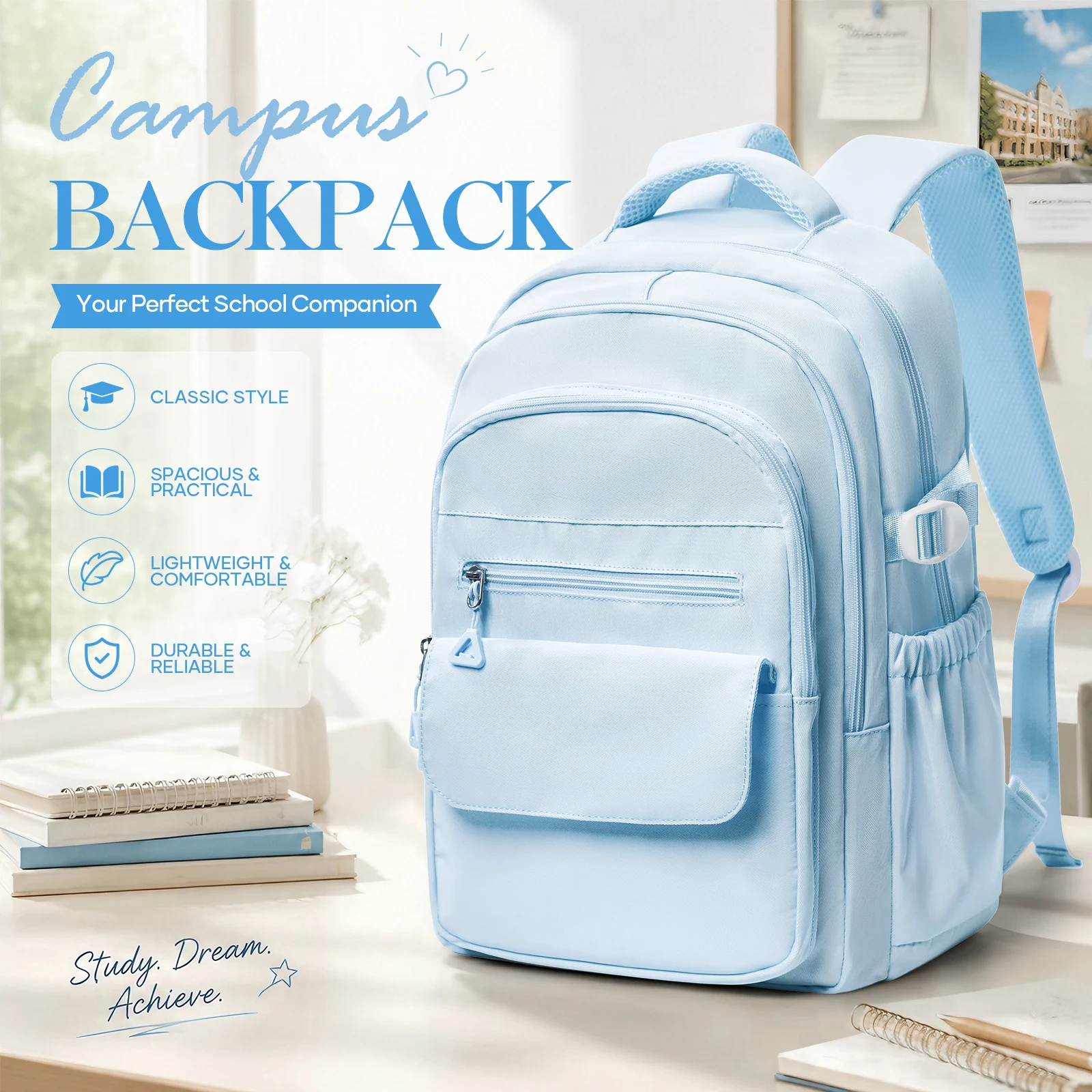 Polyester School Backpack Cute Style