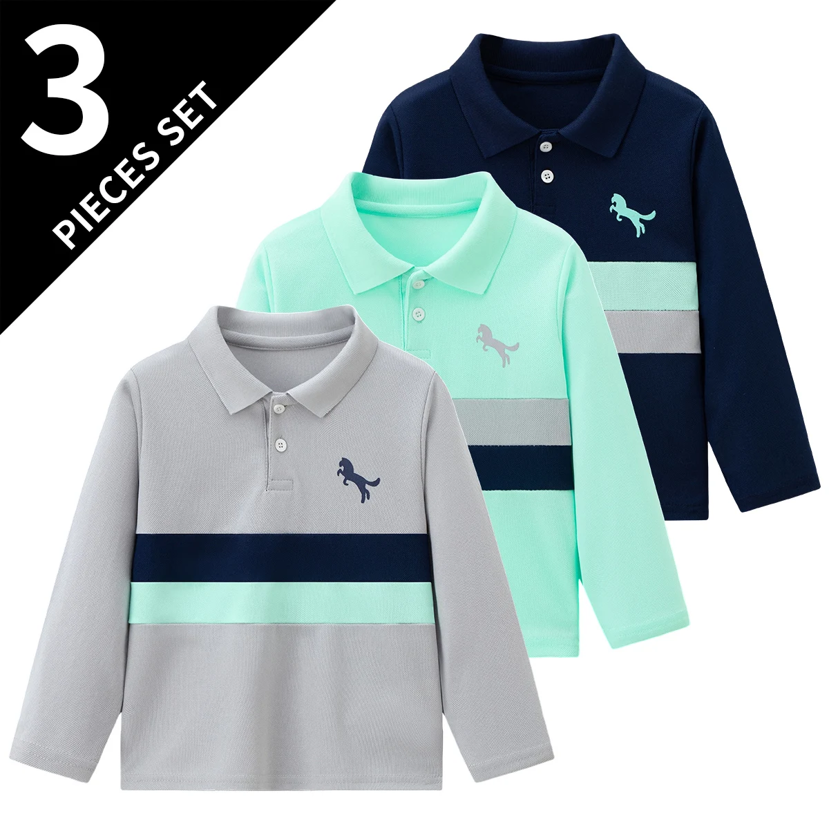 Kids Long Sleeve Polo Shirt