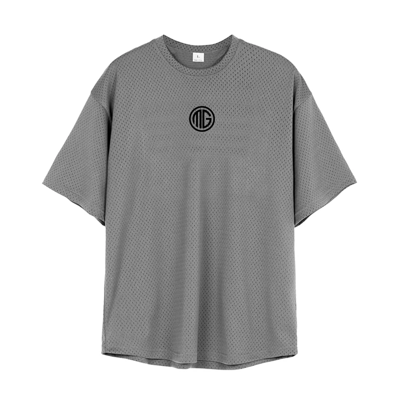 Mens Running T Shirt Oversized Breathable Mesh