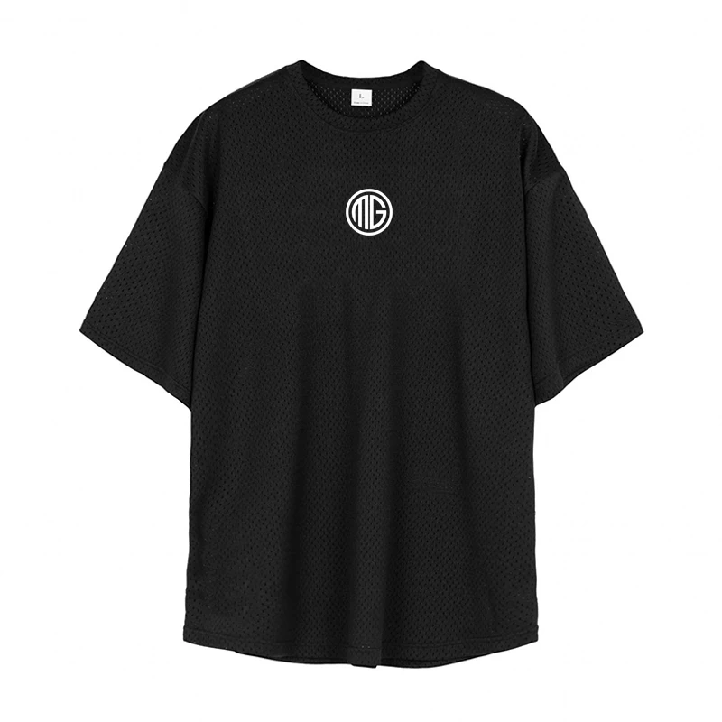 Mens Running T Shirt Oversized Breathable Mesh