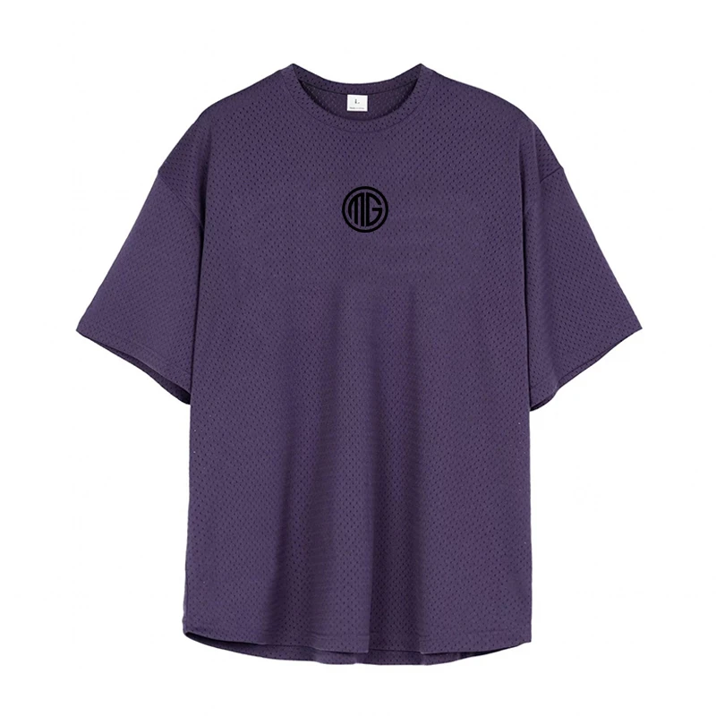 Mens Running T Shirt Oversized Breathable Mesh