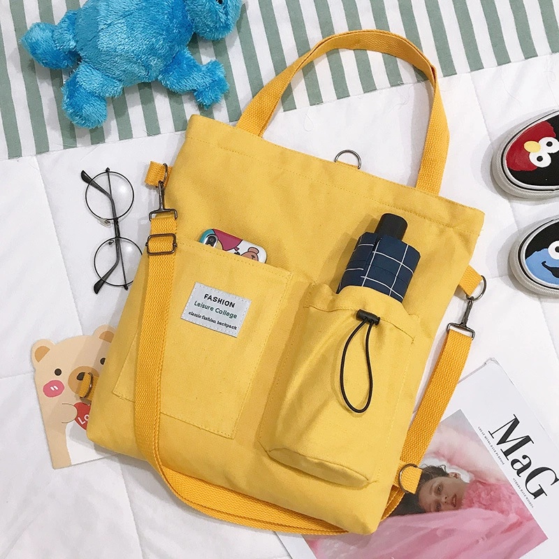 Harajuku Canvas Backpack With Pockets