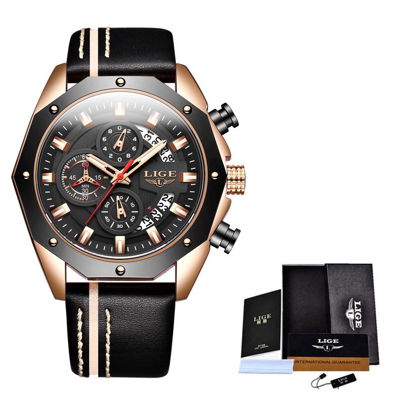 Mens Sports Watch Quartz Chronograph Waterproof