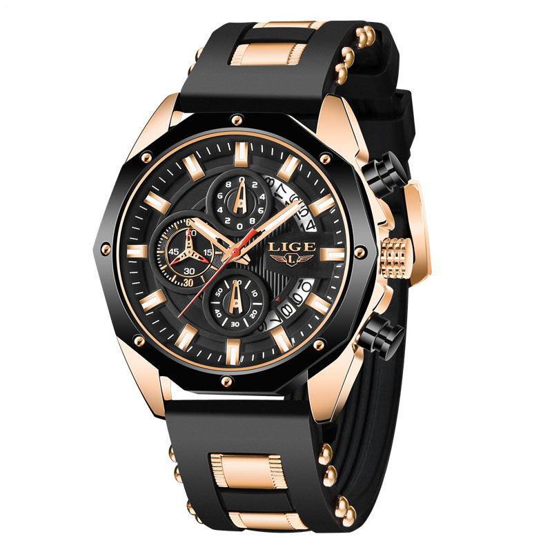 Mens Sports Watch Quartz Chronograph Waterproof