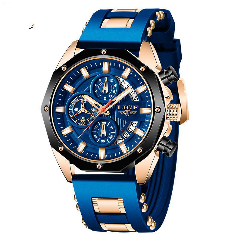 Mens Sports Watch Quartz Chronograph Waterproof