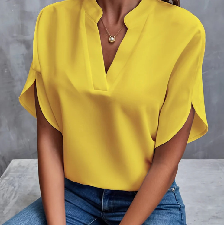 Chiffon Shirt V-Neck Casual Versatile