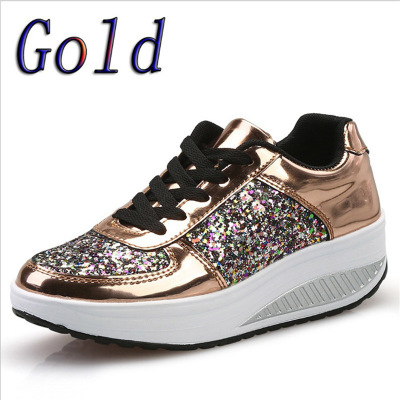 Sequin Women's Sneakers Silver Gold White 35-42