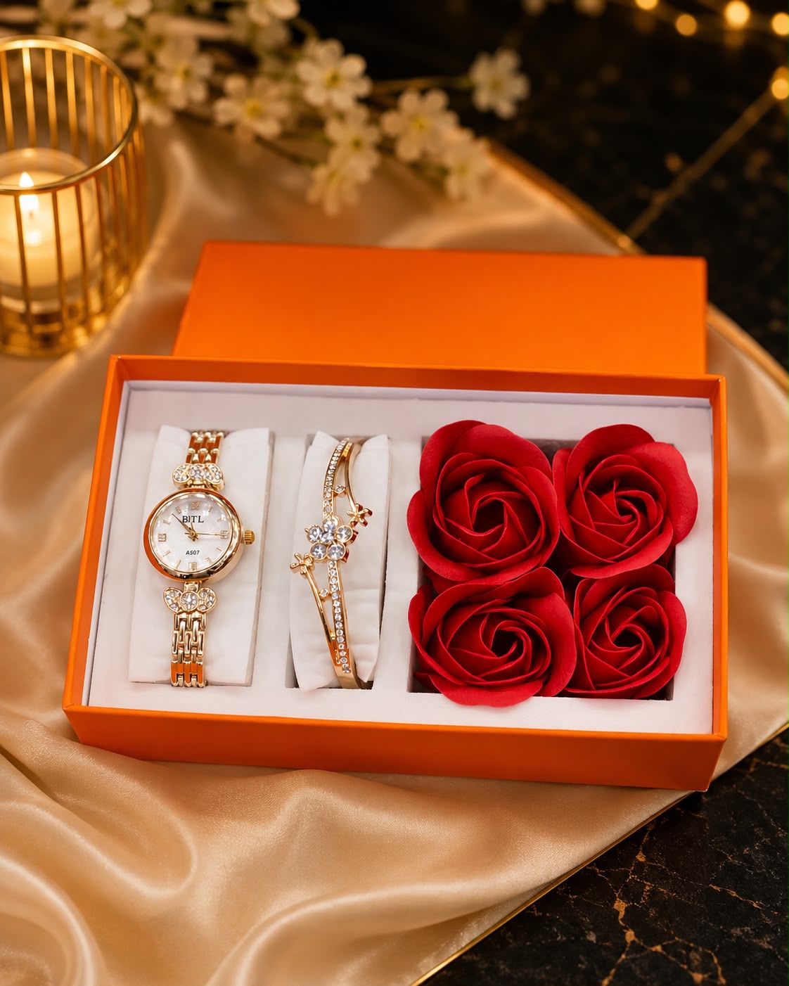 BITL Women's Gold-Tone Watch and Bracelet Gift Set 4