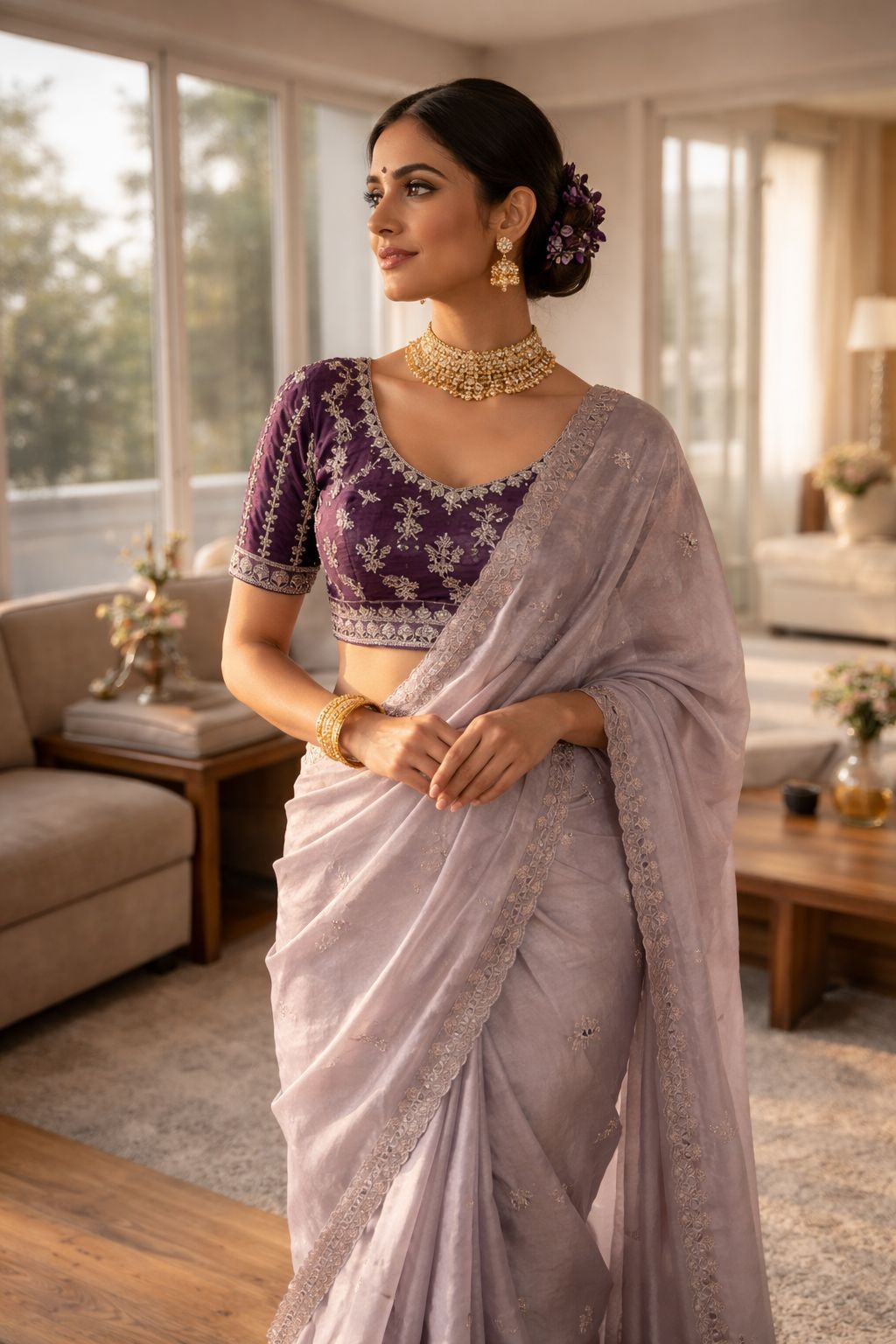 Soft Jari Tissue Silk Saree with Blouse
