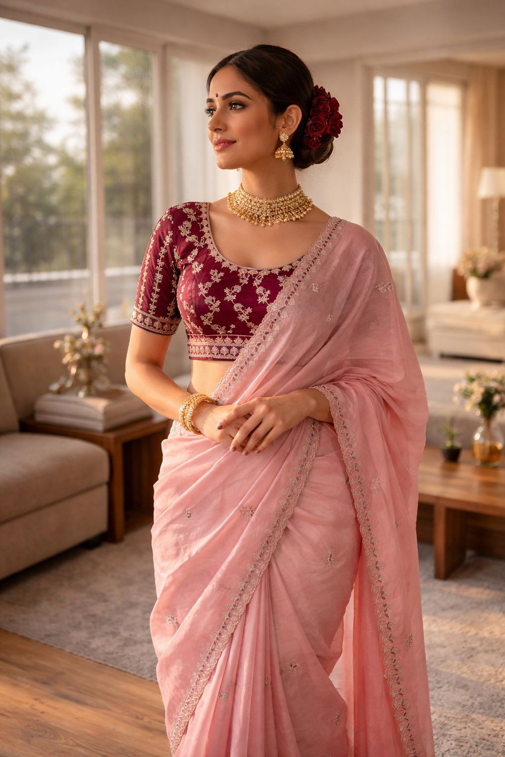 Soft Jari Tissue Silk Saree with Blouse