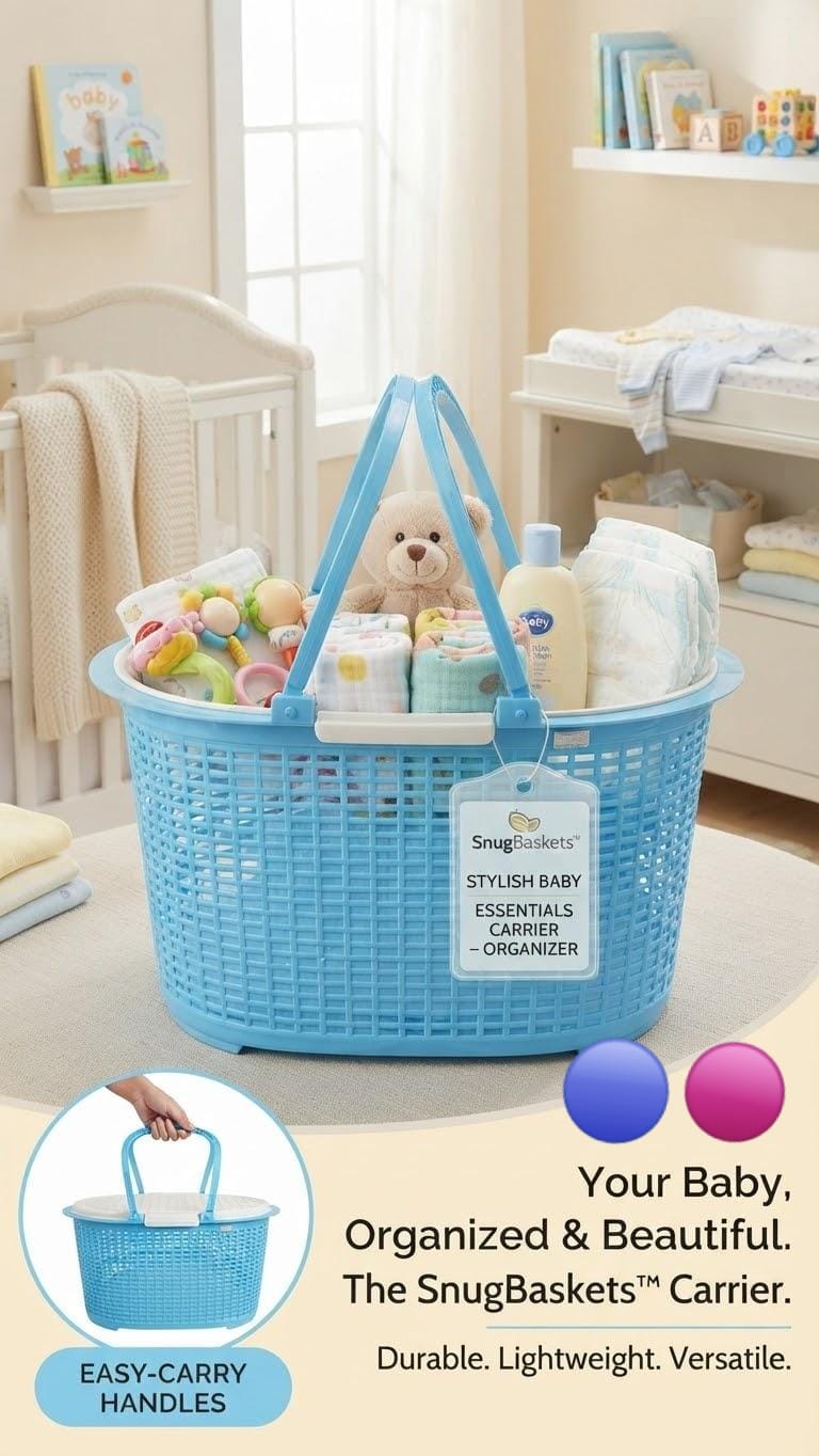SnugBaskets Stylish Baby Essentials Carrier and Organizer