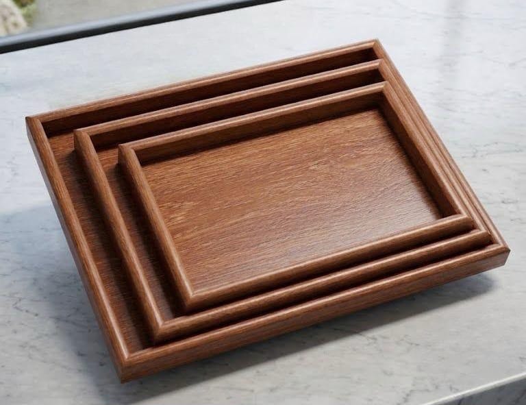3-Piece Wooden Serving Tray Set