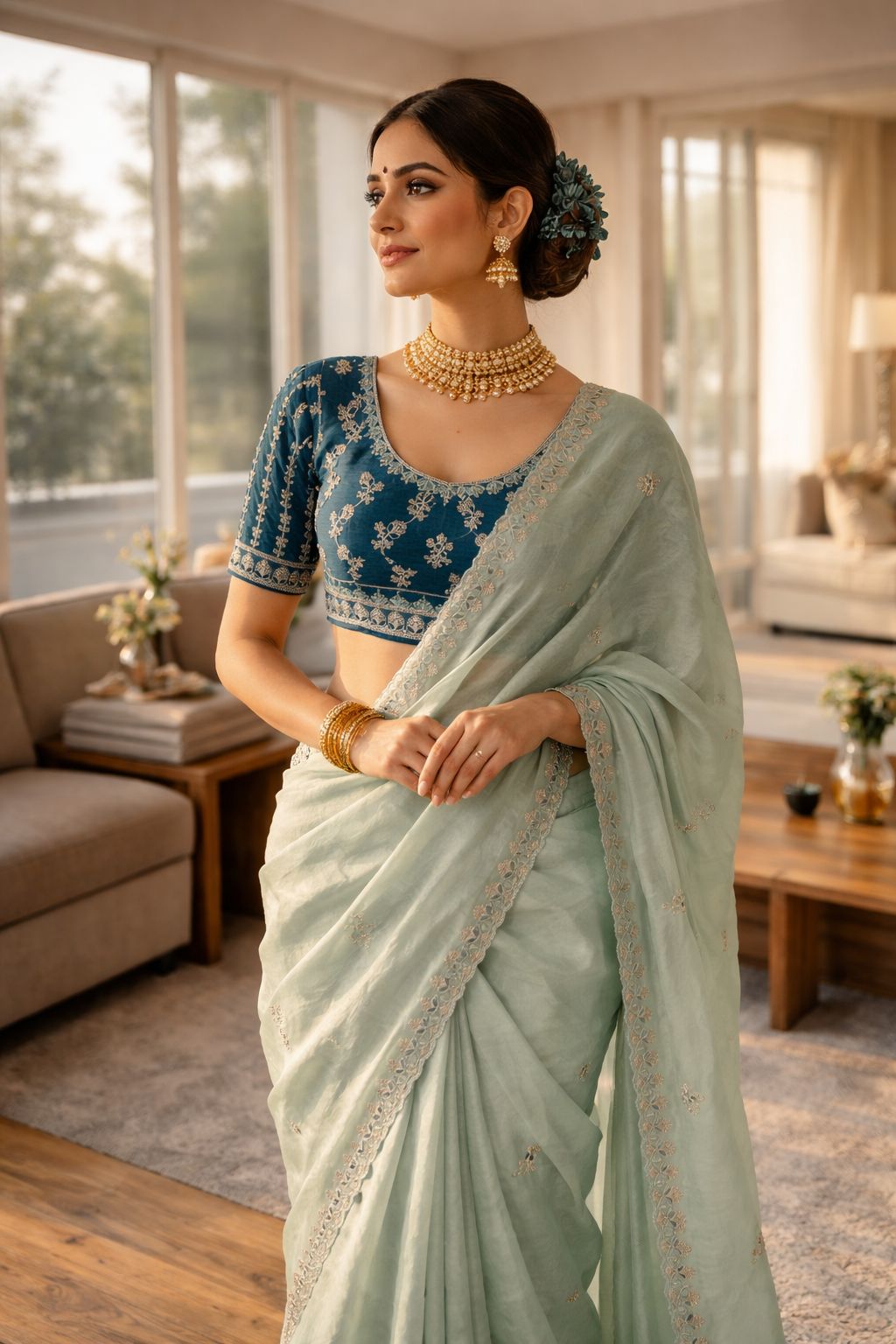 Soft Jari Tissue Silk Saree with Blouse