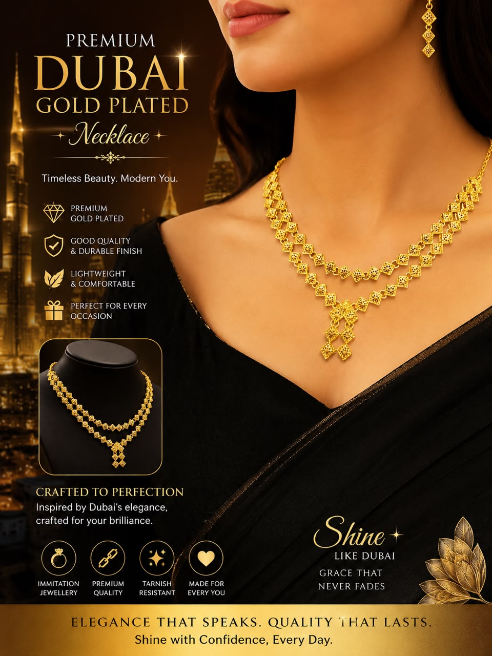 Premium Dubai Gold Plated Necklace