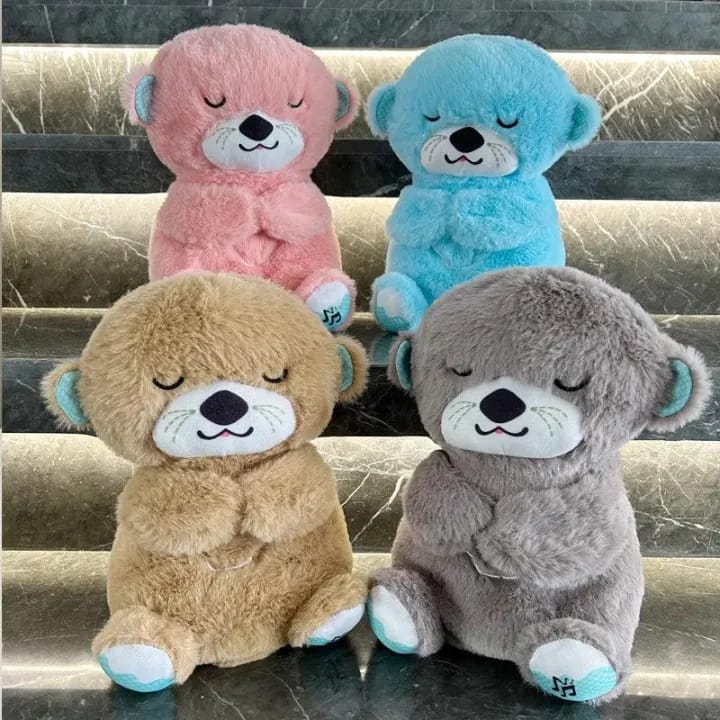 Plush Breathing Otter Toy with Lights and Music