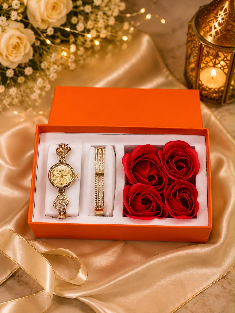 BITL Women's Gold-Tone Watch and Bracelet Gift Set 2