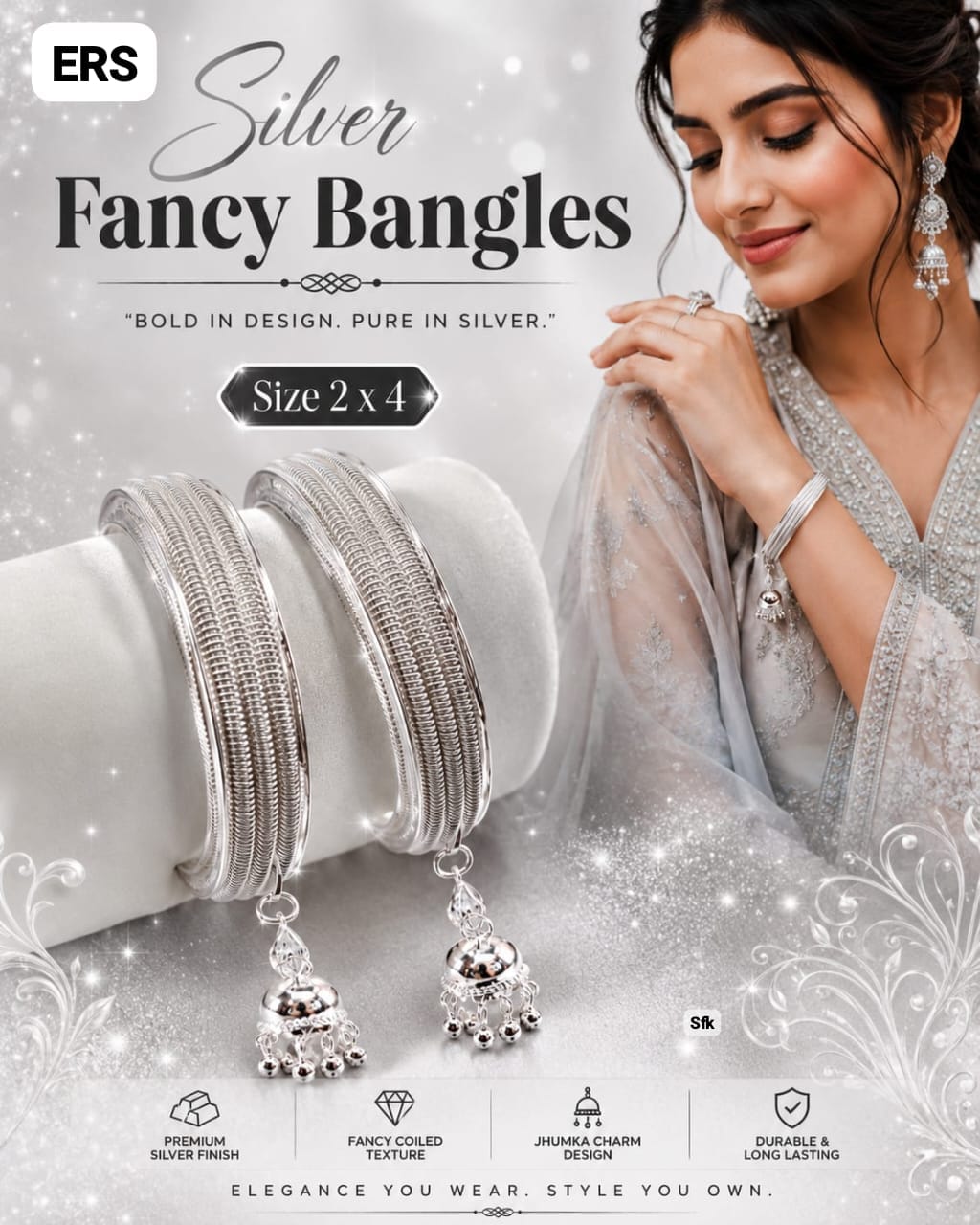 Silver Fancy Bangles