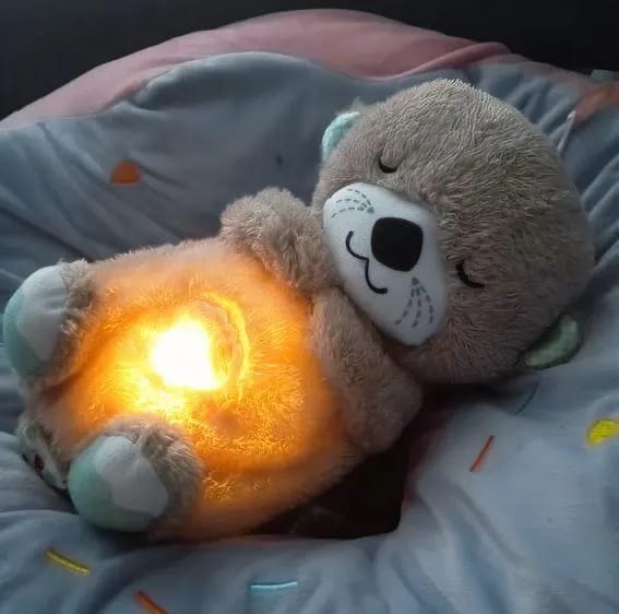 Plush Breathing Otter Toy with Lights and Music