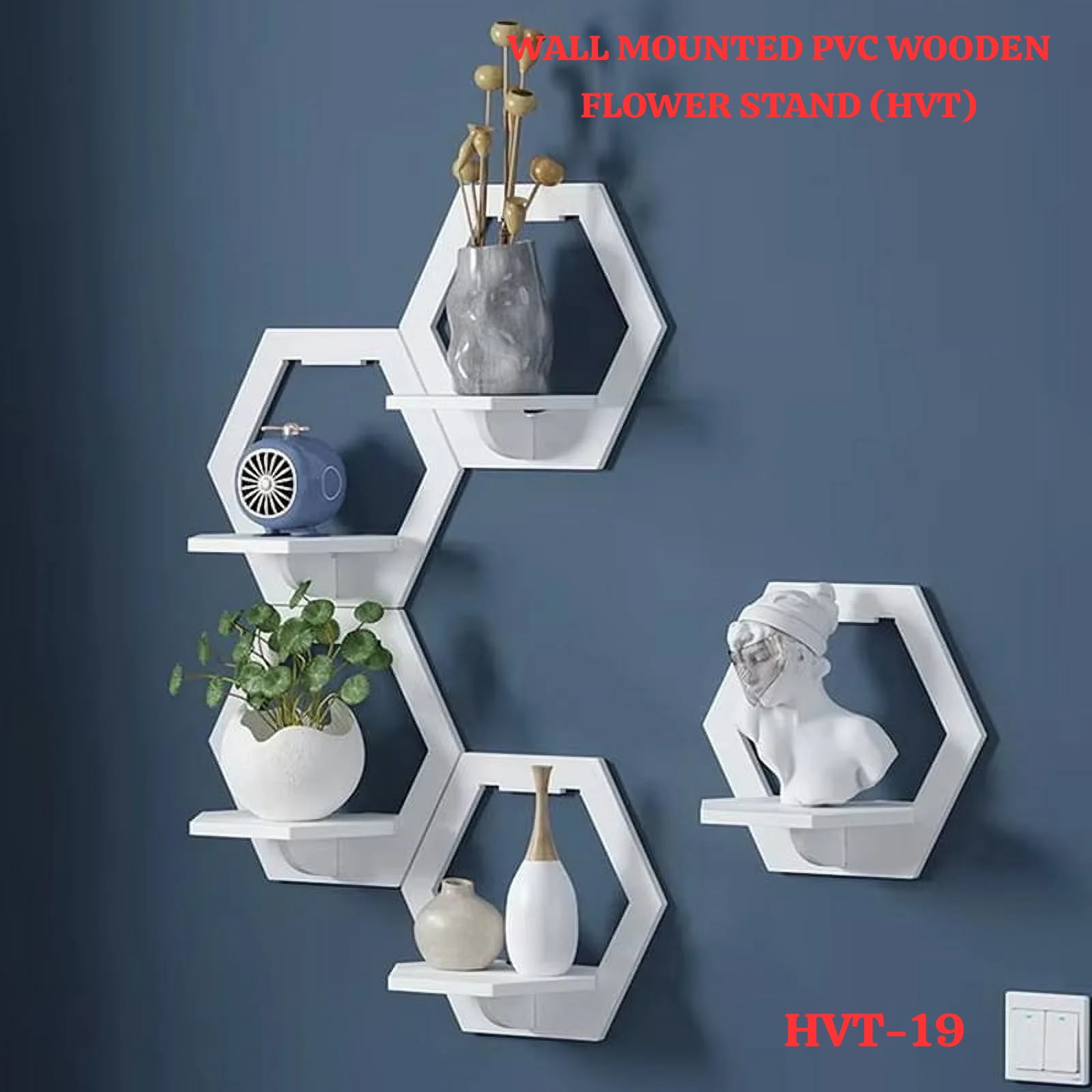Wall Mounted PVC Wooden Flower Stand