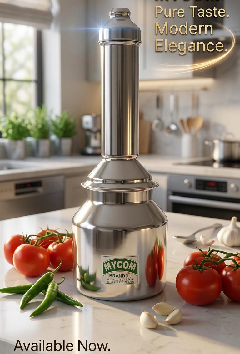 Mycom Large Aluminium Pittu Bambu Steamer